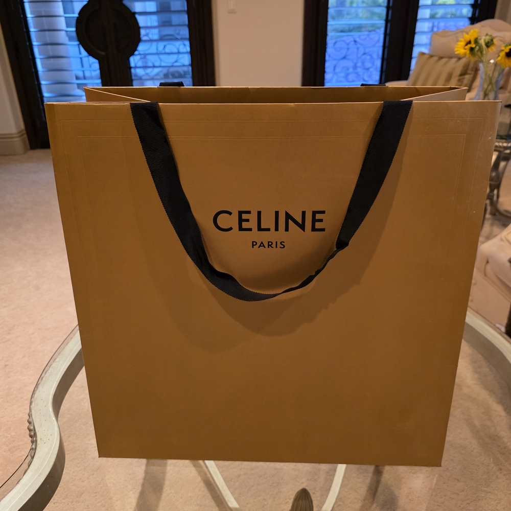 Celine Brown Tote Bag with Black Handles